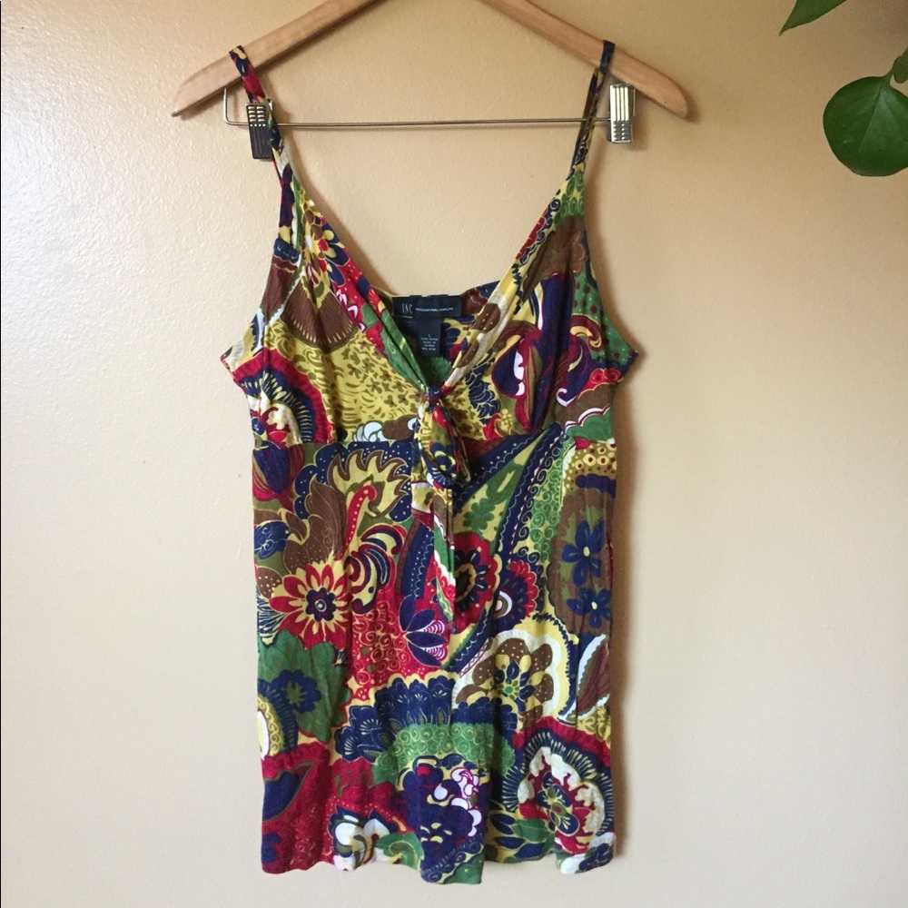 INC International Concepts Vibrant Floral Tank Top